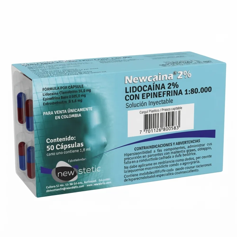 ANESTESIA PLASTICO 2% LIDOCAINA C/EPINEFRINA - NEWCAINA
