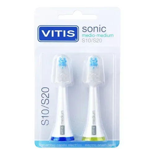 Repuesto X2 Cepillo Electrico Vitis Sonic Medio S10/s20
